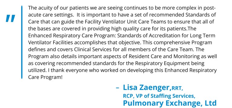 Enhanced Respiratory Care - Lisa Zaenger quote